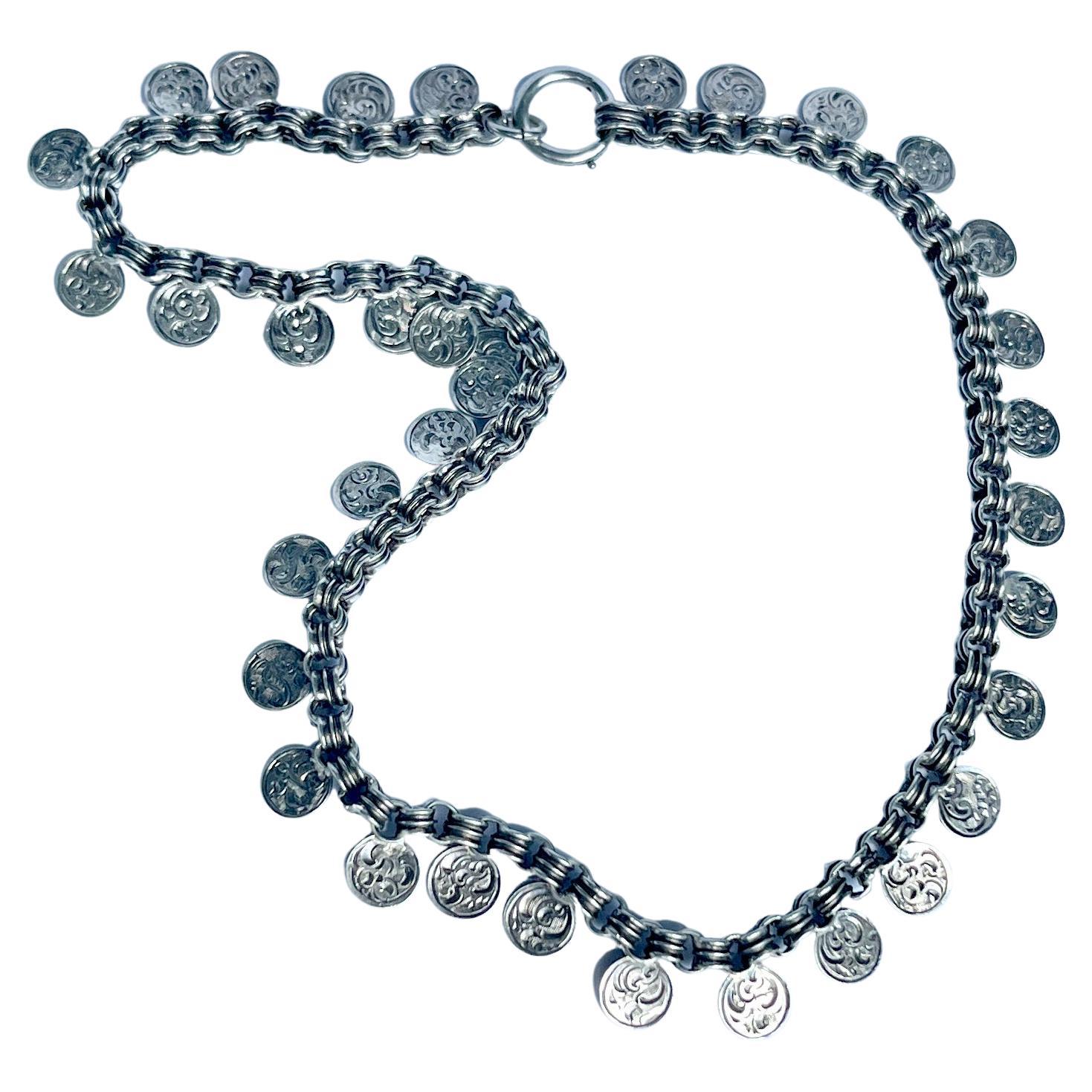 Viktorianische Silber Fancy Halsband Halskette im Angebot