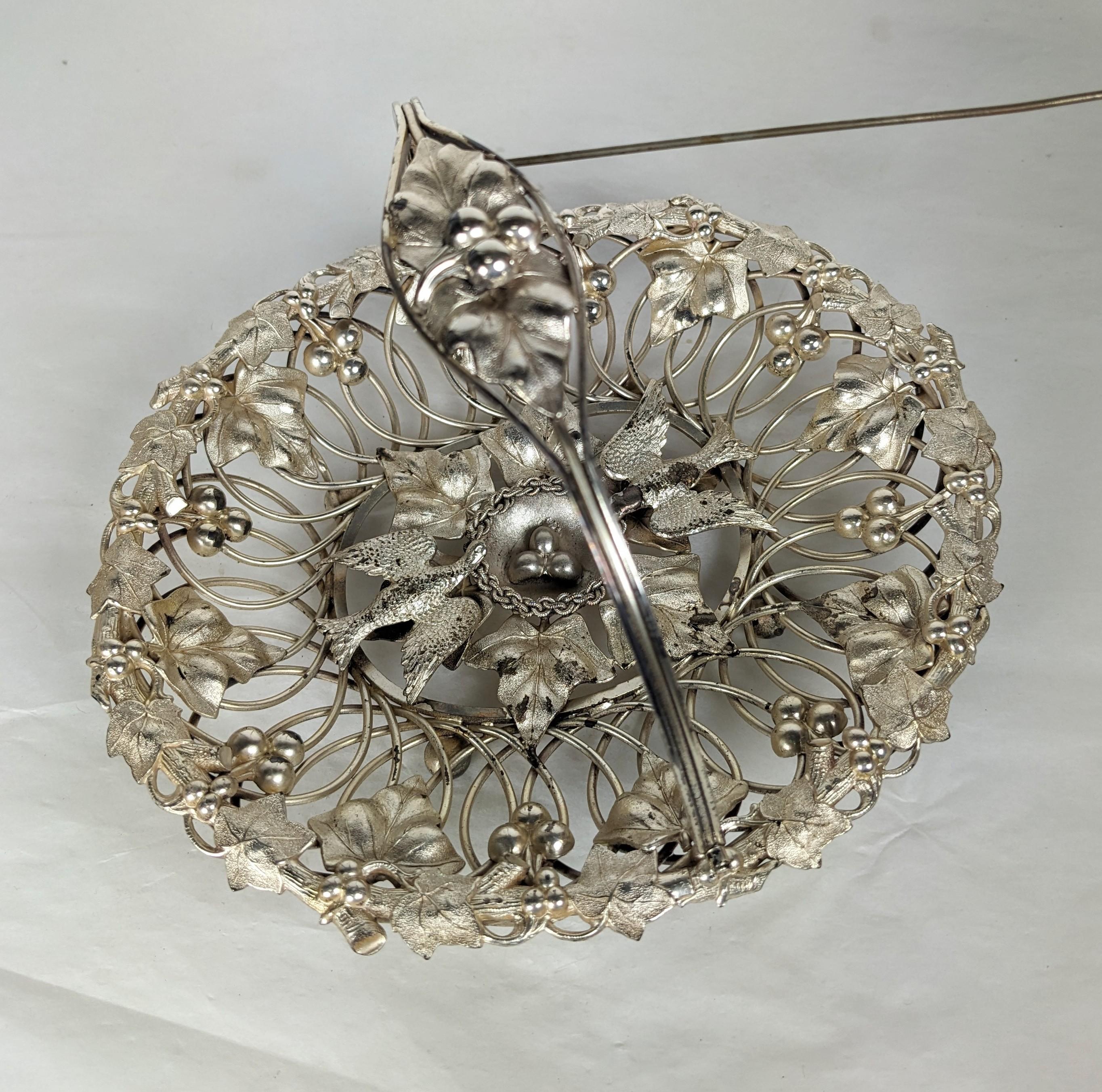 Late Victorian Victorian Silver Figural Plated Brides Basket For Sale