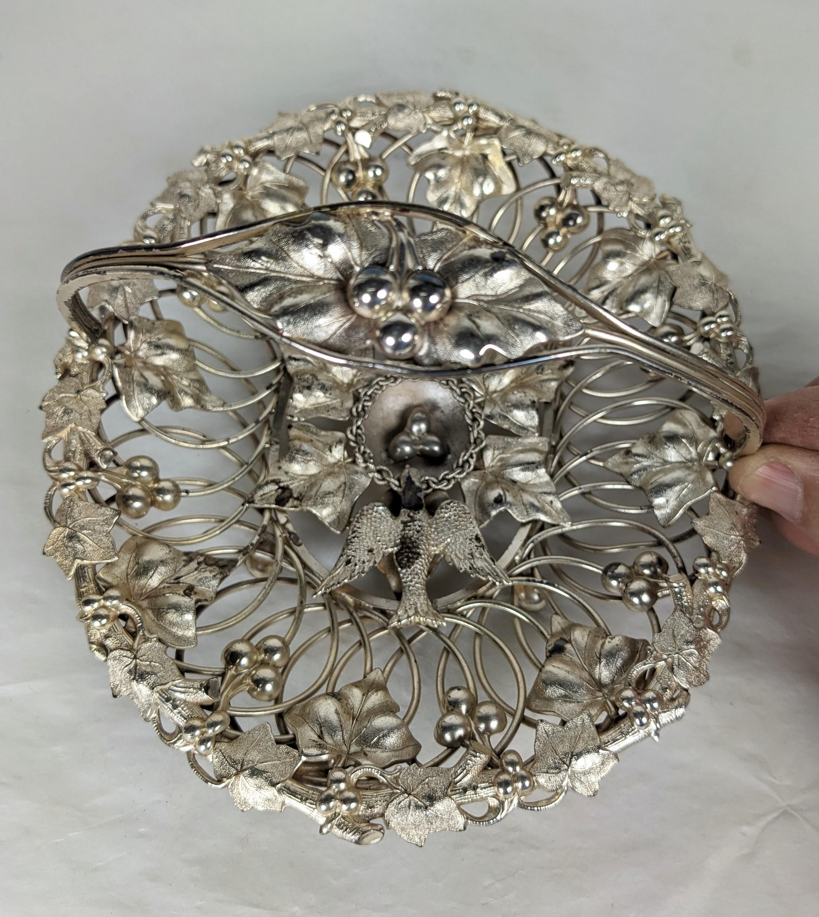 Victorian Silver Figural Plated Brides Basket In Good Condition For Sale In Riverdale, NY