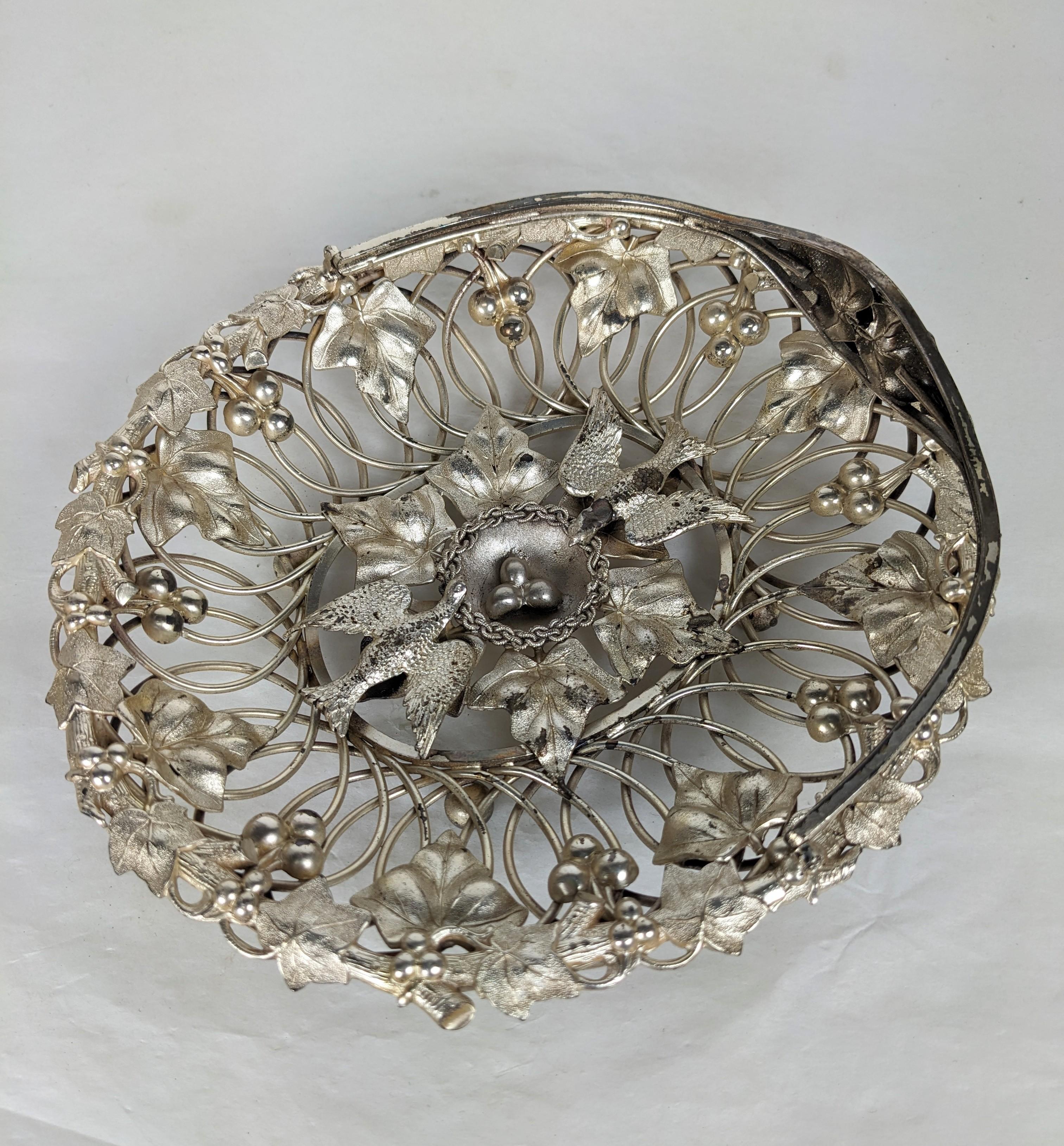 Late 19th Century Victorian Silver Figural Plated Brides Basket For Sale