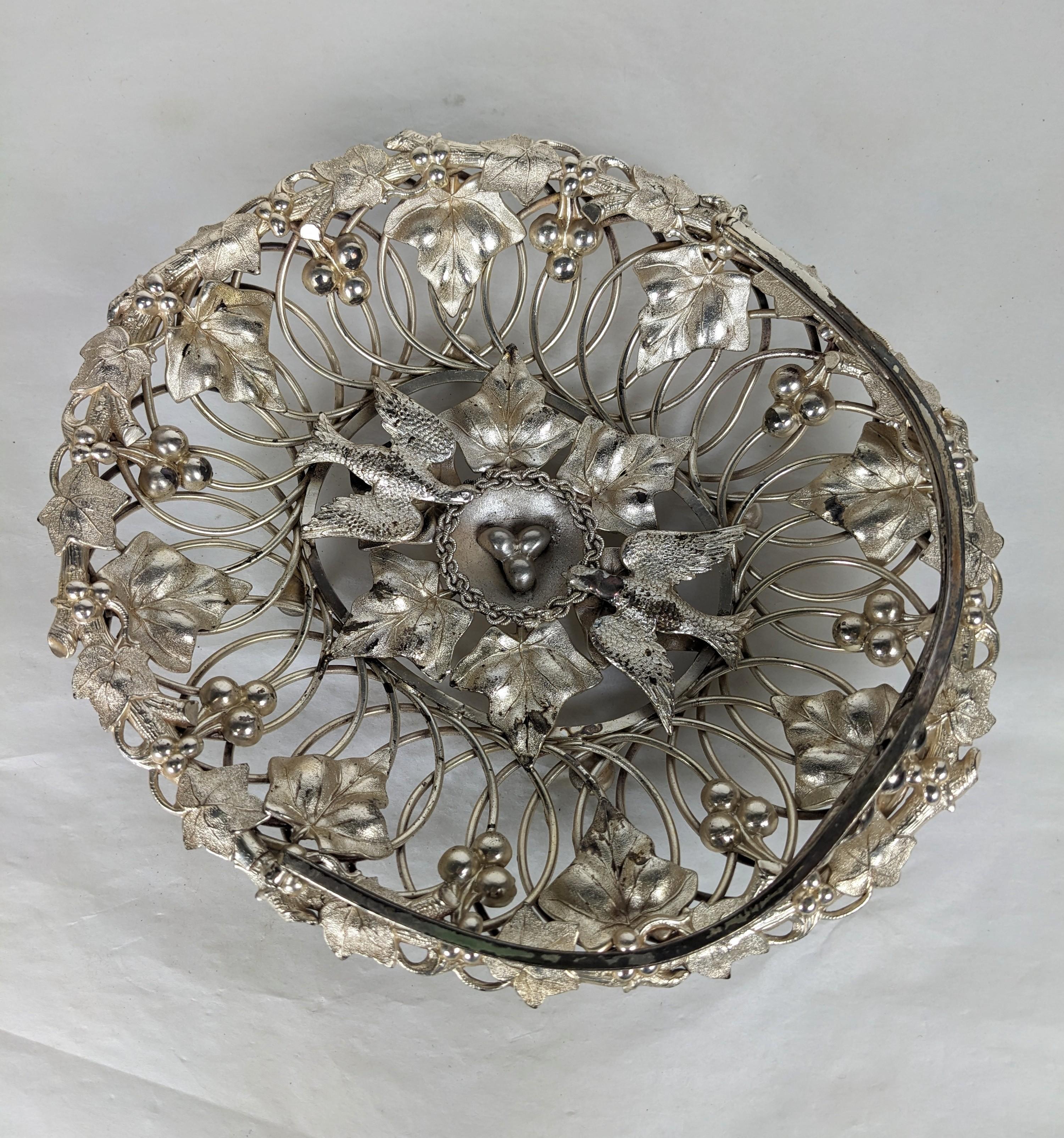 Silver Plate Victorian Silver Figural Plated Brides Basket For Sale
