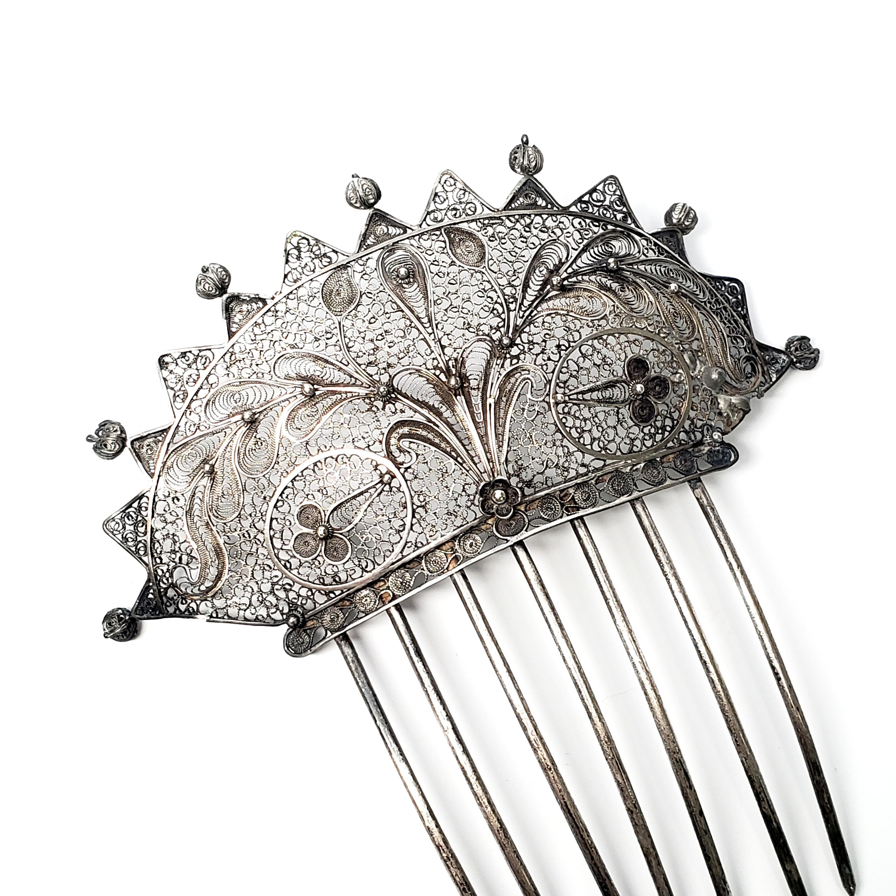 silver victorian era comb