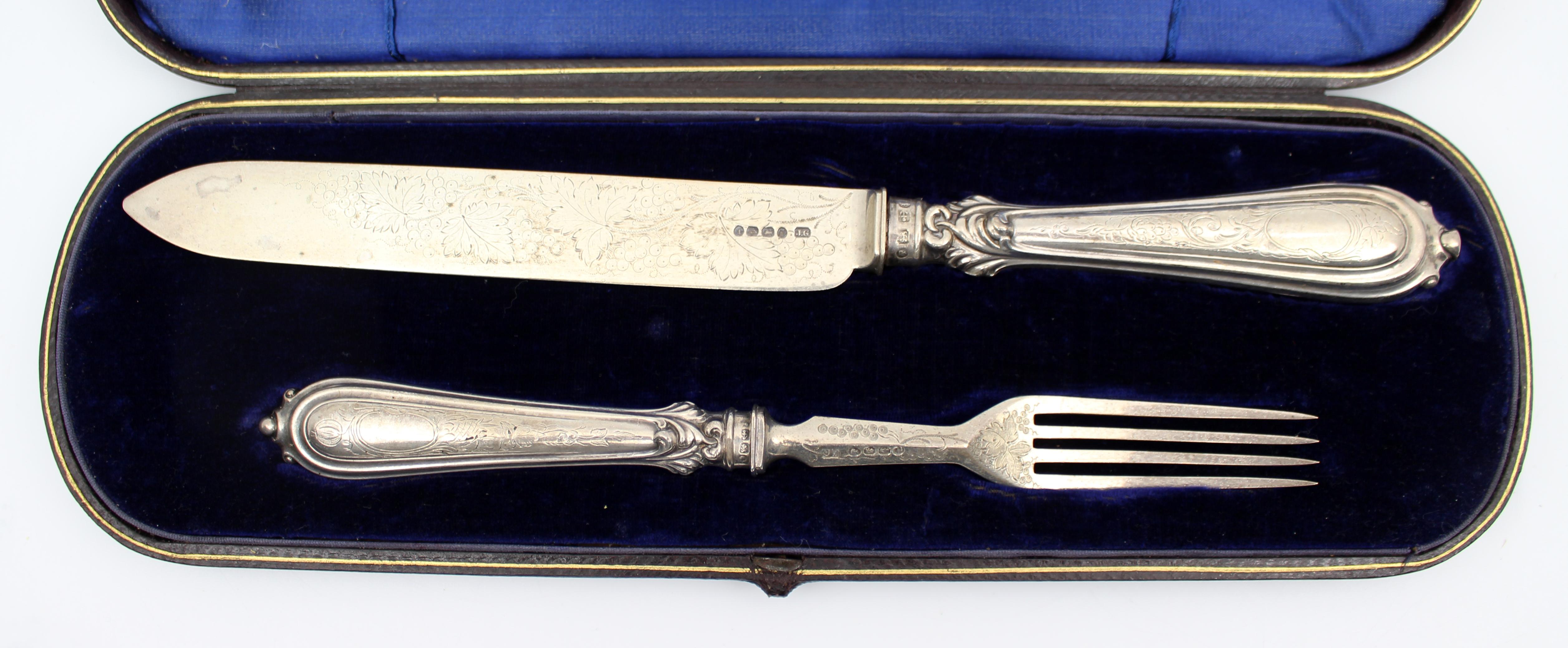 Viktorianisches Fischbesteck aus Silber, Joseph Gloster Ende 19. (Britisch) im Angebot