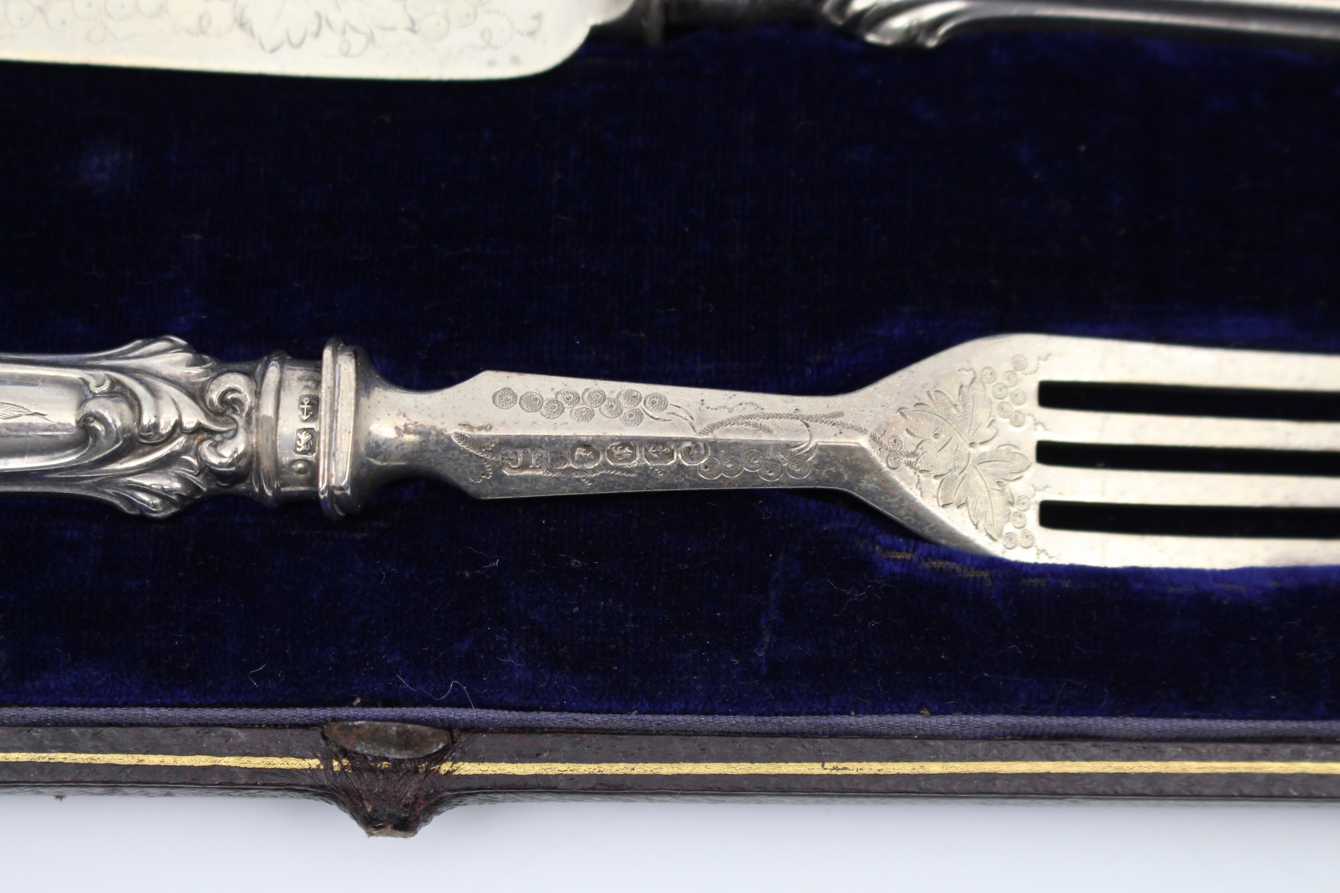 Viktorianisches Fischbesteck aus Silber, Joseph Gloster Ende 19. (19. Jahrhundert) im Angebot