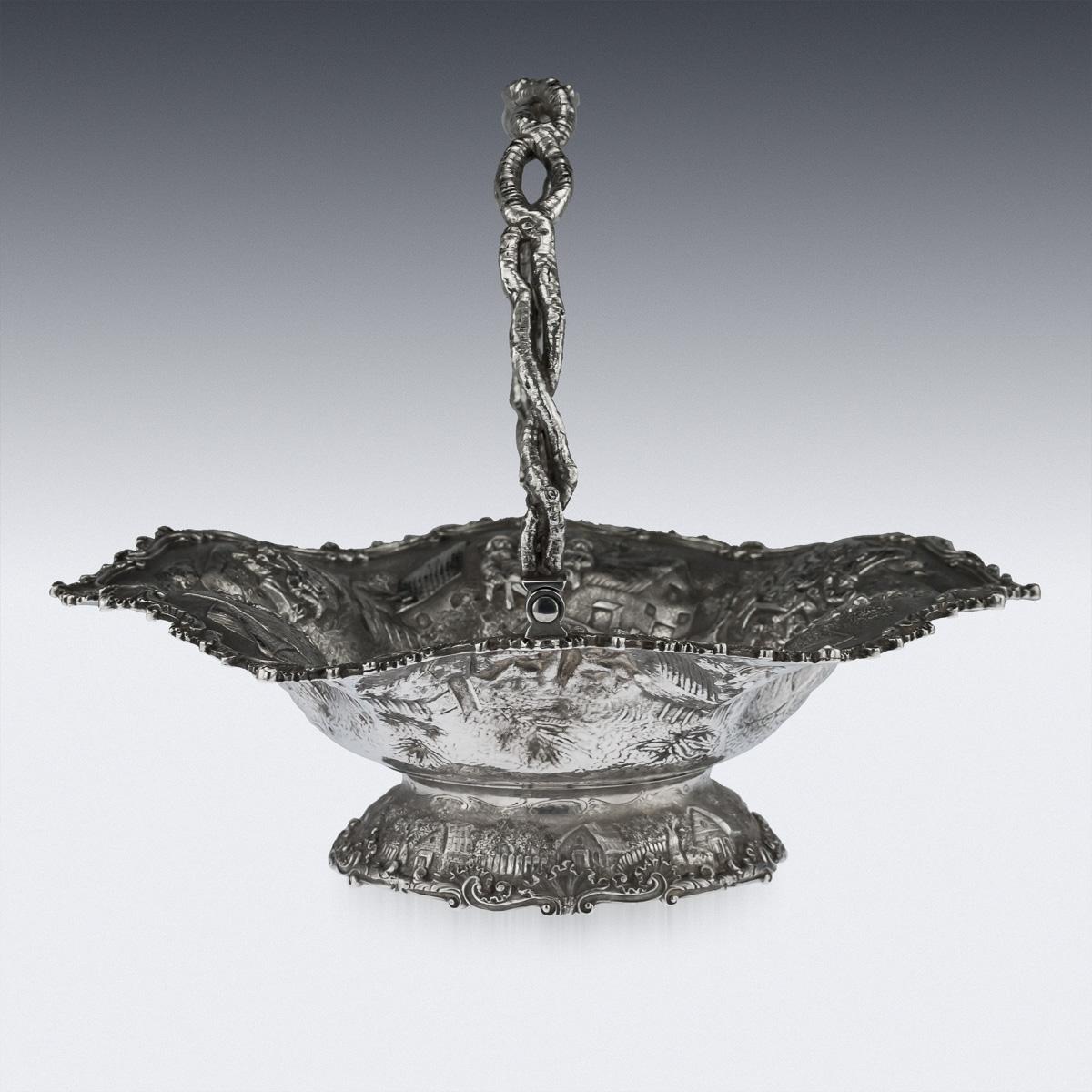 English Victorian Silver Fruit Basket, Hunt & Roskell, circa 1870