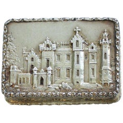 Used Victorian Silver Gilt Castle Top Vinaigrette Abbotsford House by N Mills, 1838