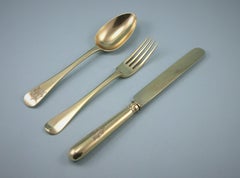 Victorian Silver Gilt Child's Set by Francis Higgins, London, 1868