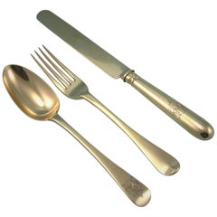 Victorian Silver Gilt Child's Set by Francis Higgins, London, 1868