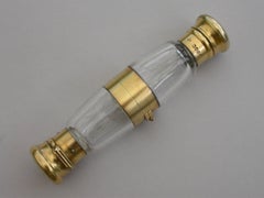 Victorian Silver Gilt Mounted Double Ended Combined Scent Bottle & Vinaigrette