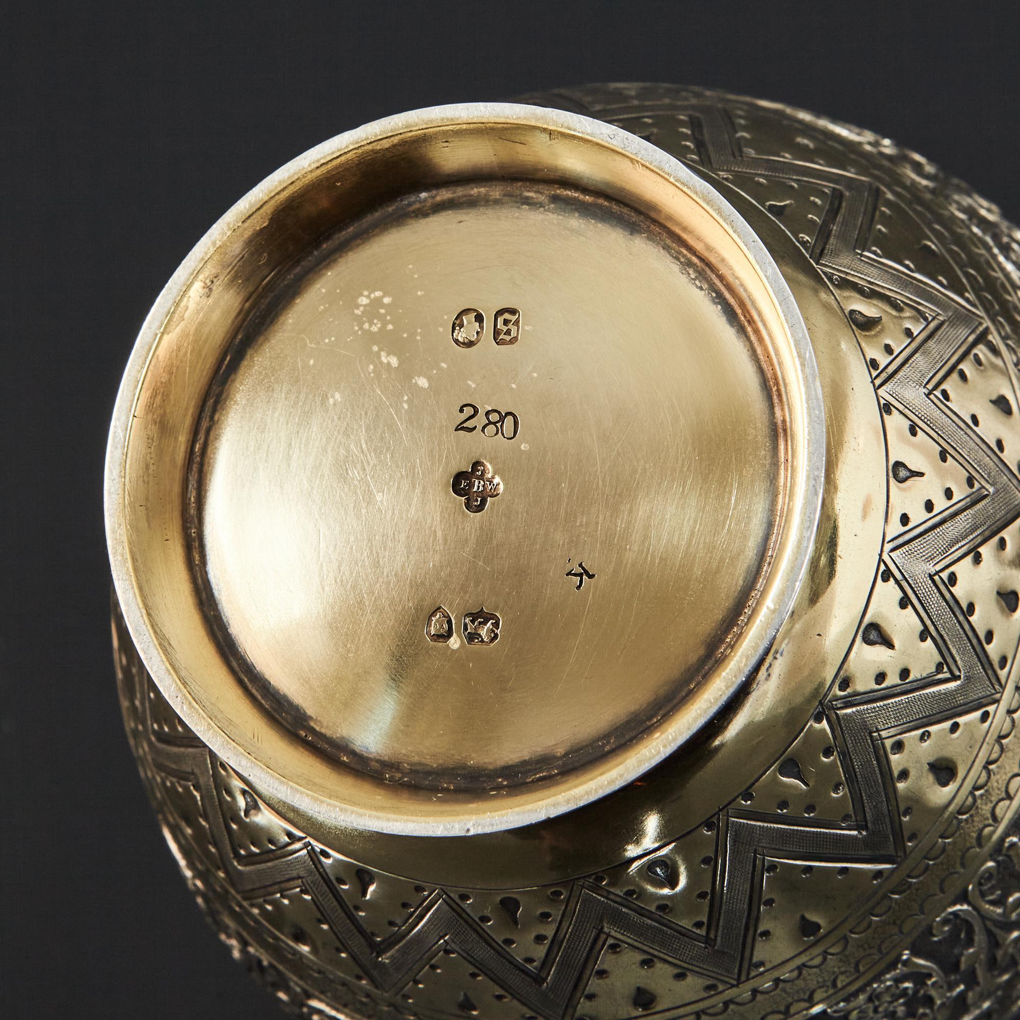 Victorian Silver-Gilt Tea Caddy and Spoon 4