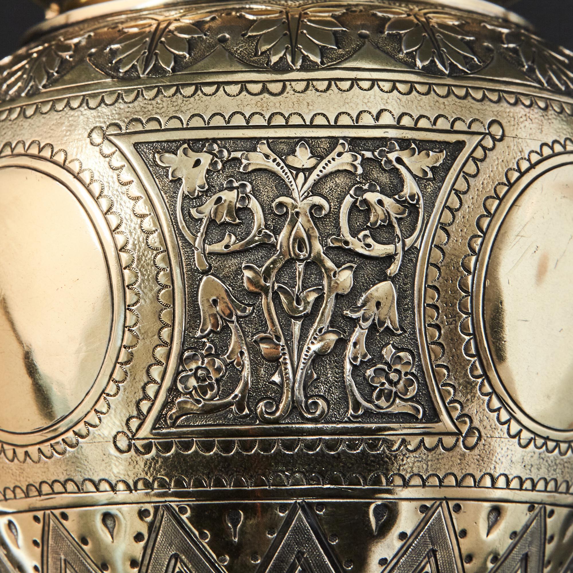 Victorian Silver-Gilt Tea Caddy and Spoon 2