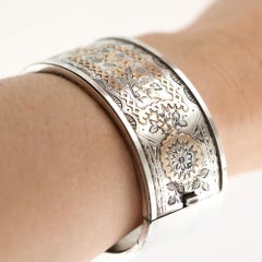 Victorian Silver & Gold Bangle hallmarked Birmingham 1884