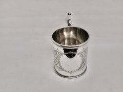 Victorian Silver Hand Engraved Christening Mug Dated 1866 Roberts & Briggs