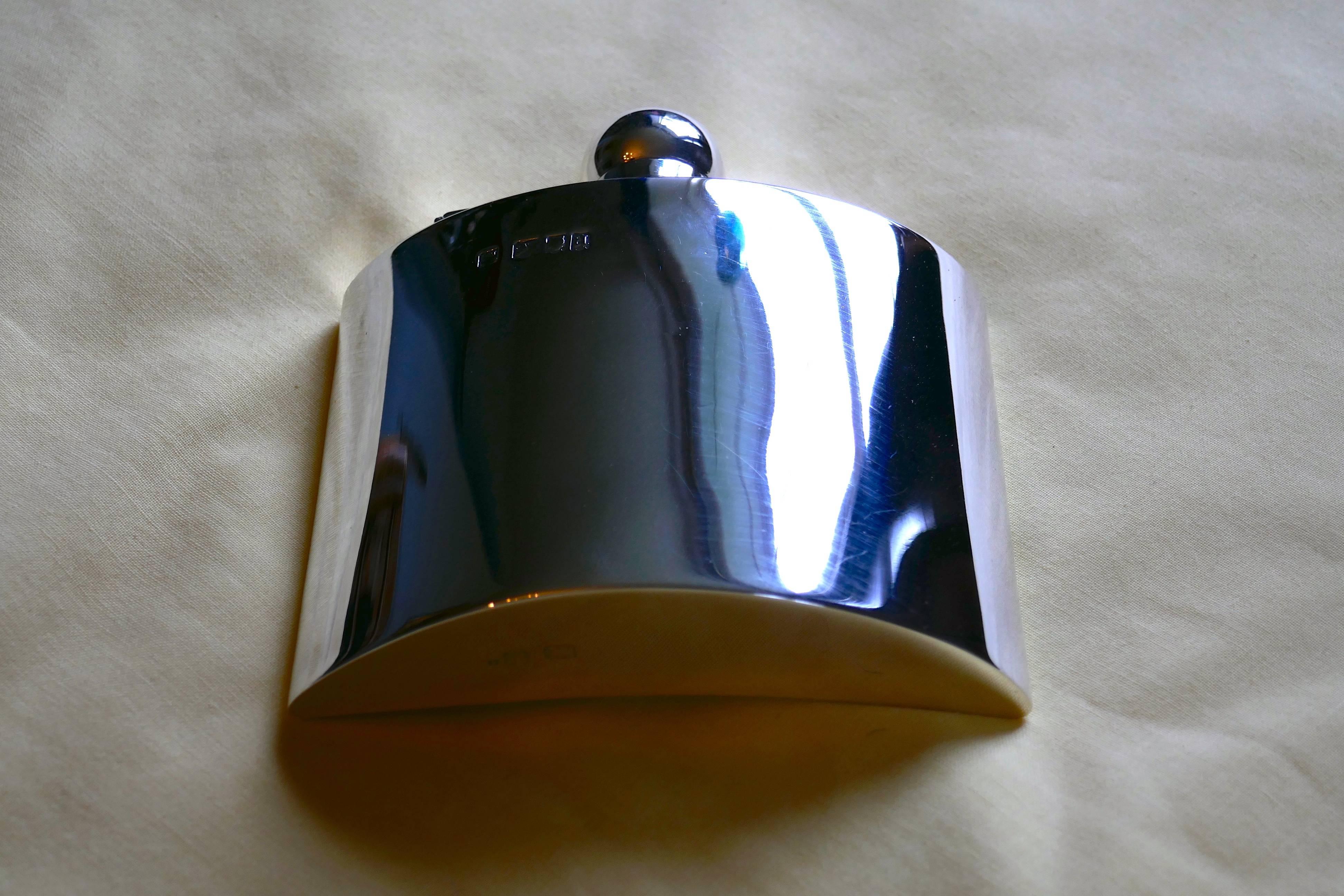 20th Century Victorian Silver Hip Flask by Sampson Mordan & Co Date 1916