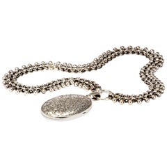 Victorian Silver Locket and Collar Necklace
