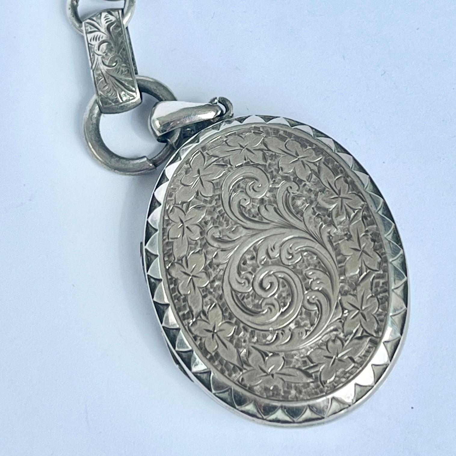 Women's Victorian Silver Locket and Fancy Necklace