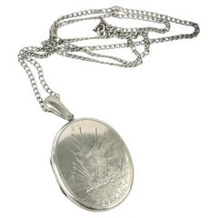 Victorian Silver Locket and Fancy Necklace