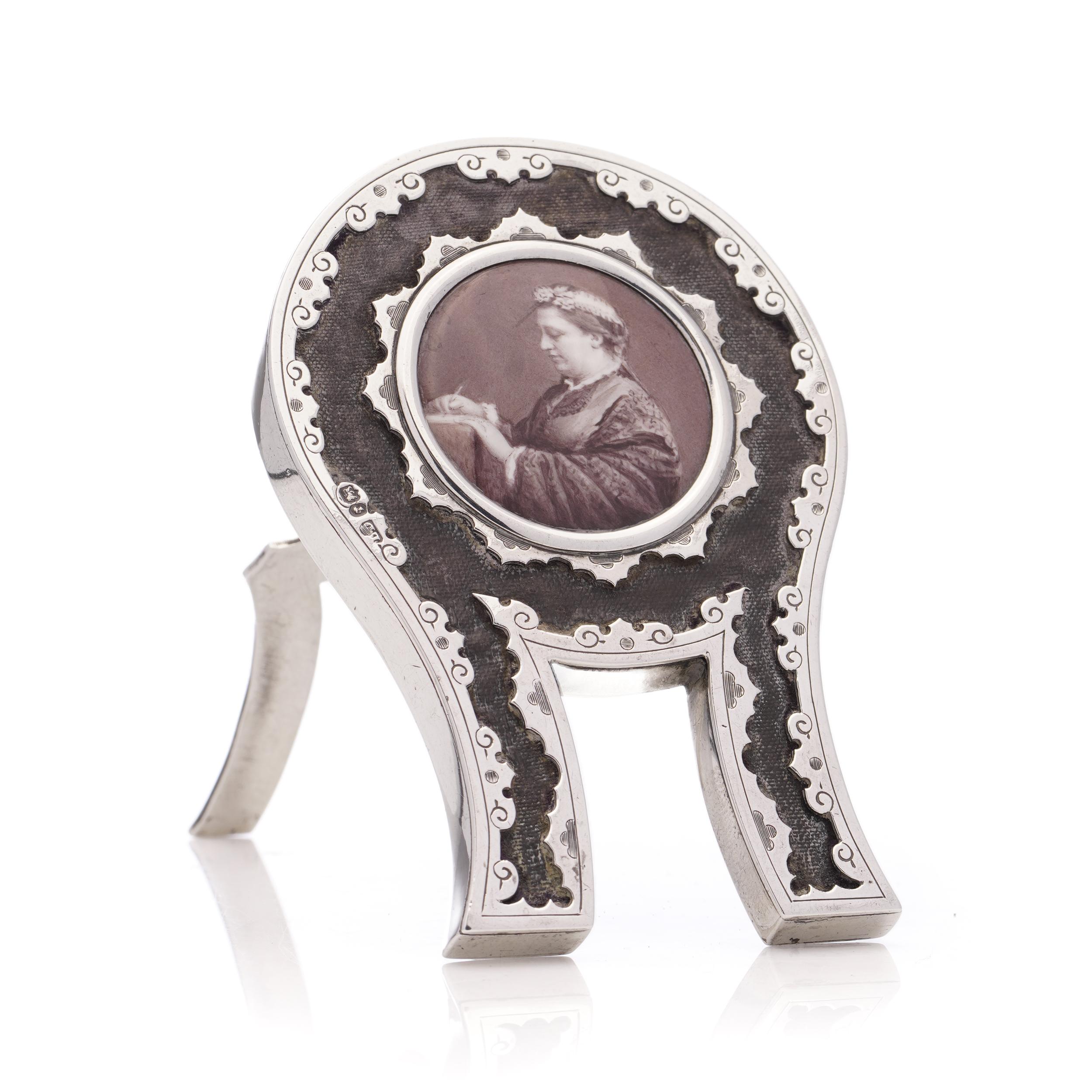  Viktorianische Silber Miniatur Bilderrahmen (Spätviktorianisch) im Angebot