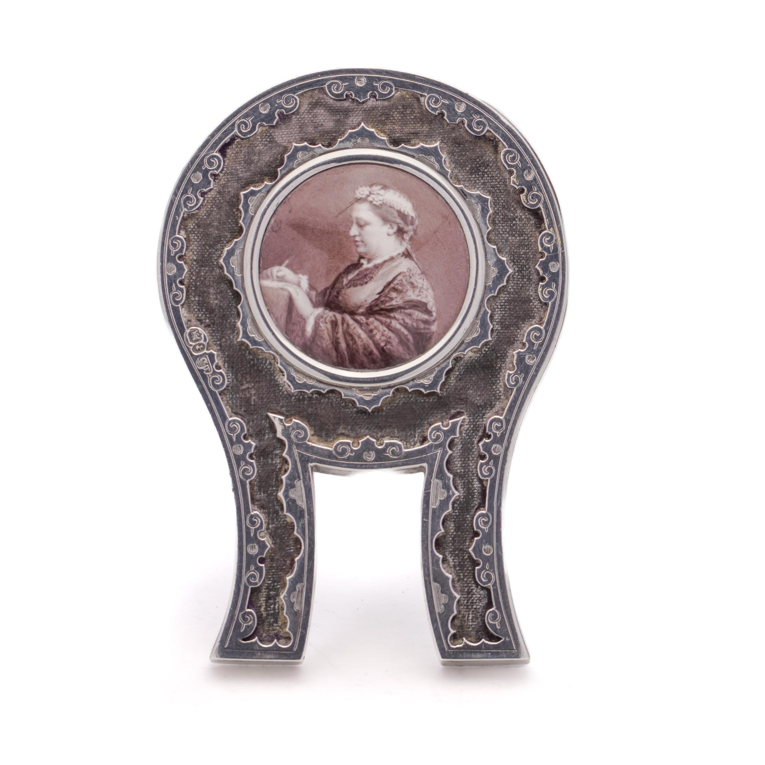 British  Victorian silver miniature Picture Frame For Sale