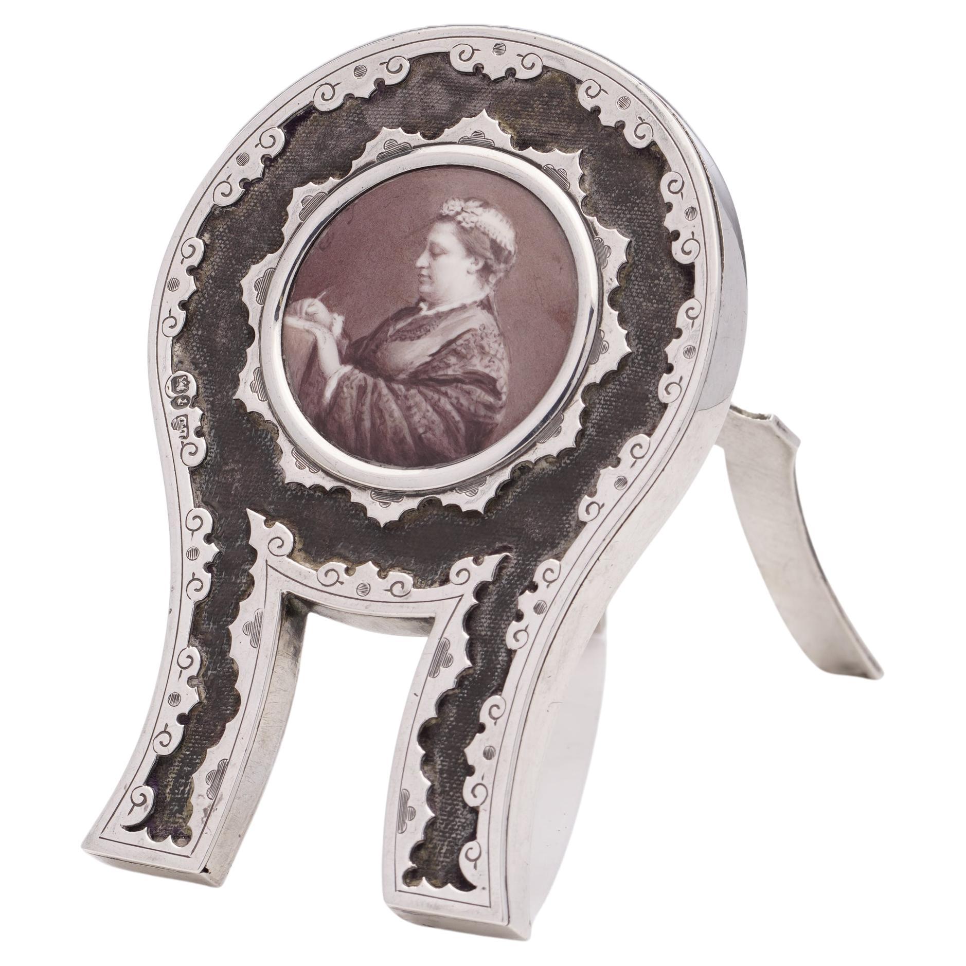  Cadre photo miniature en argent de style victorien