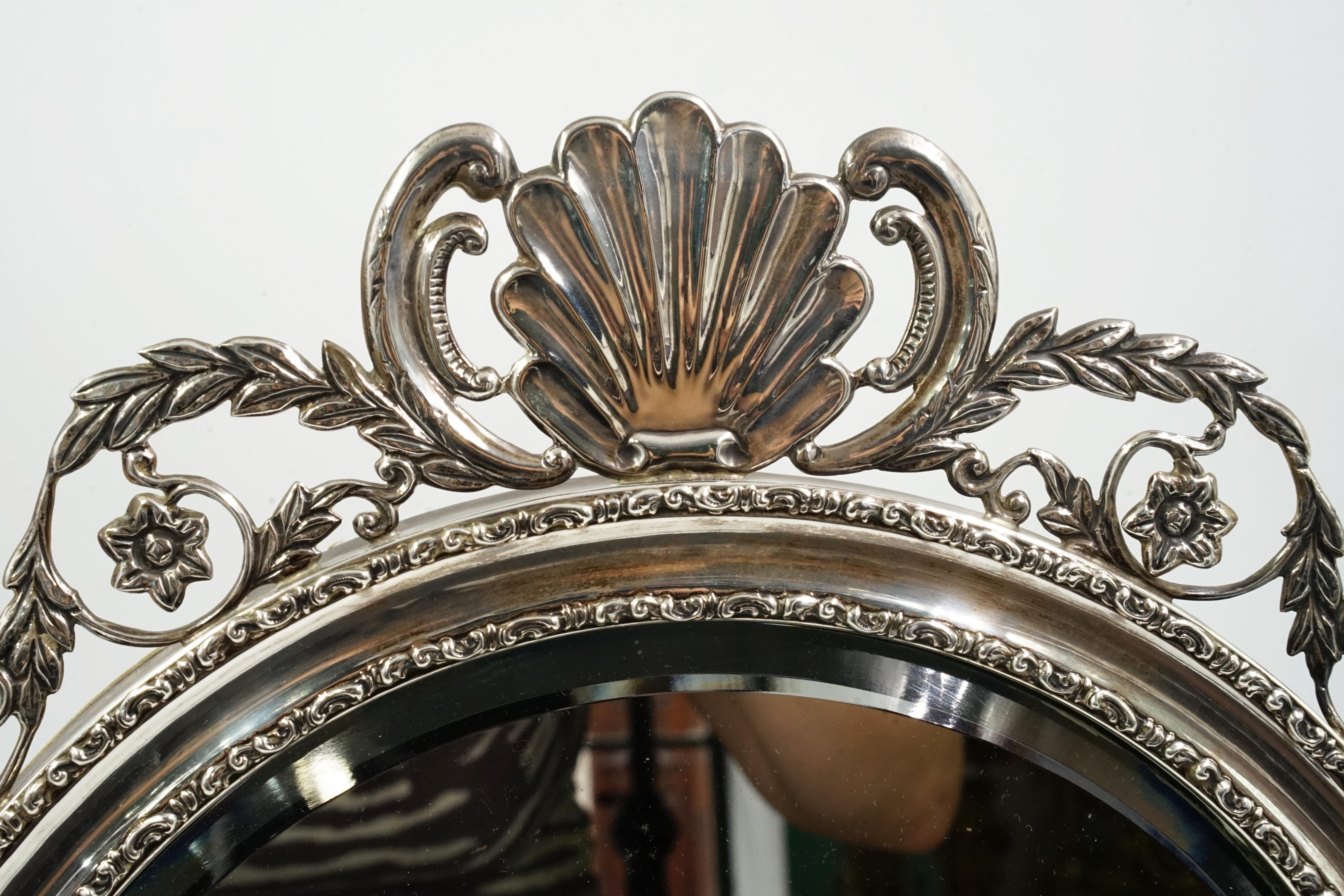 Late Victorian English Silver Victorian Mirror For Sale