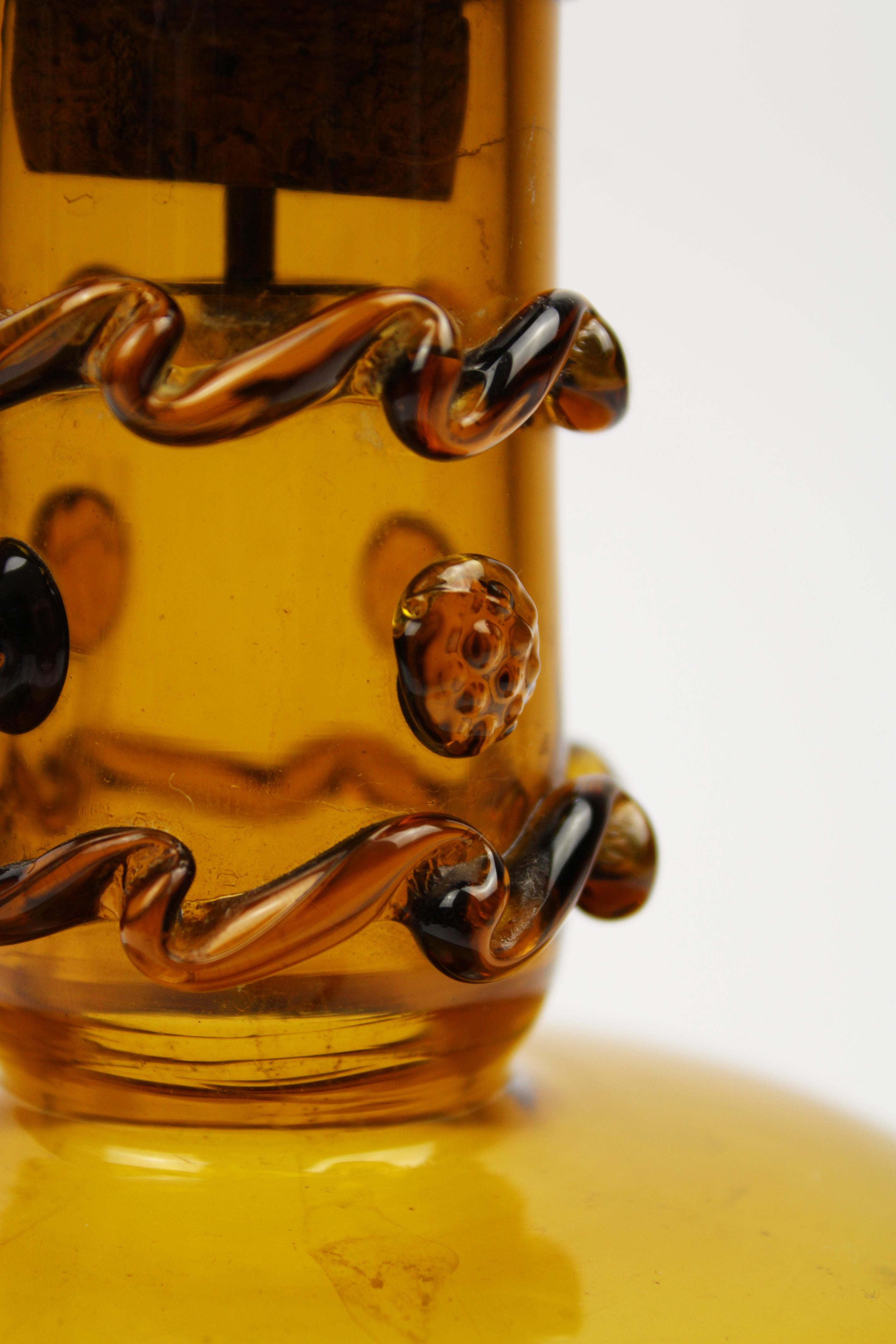 Late 19th Century Victorian Silver mounted Amber Decanter Lion Stopper Hallmarked London 1898 For Sale