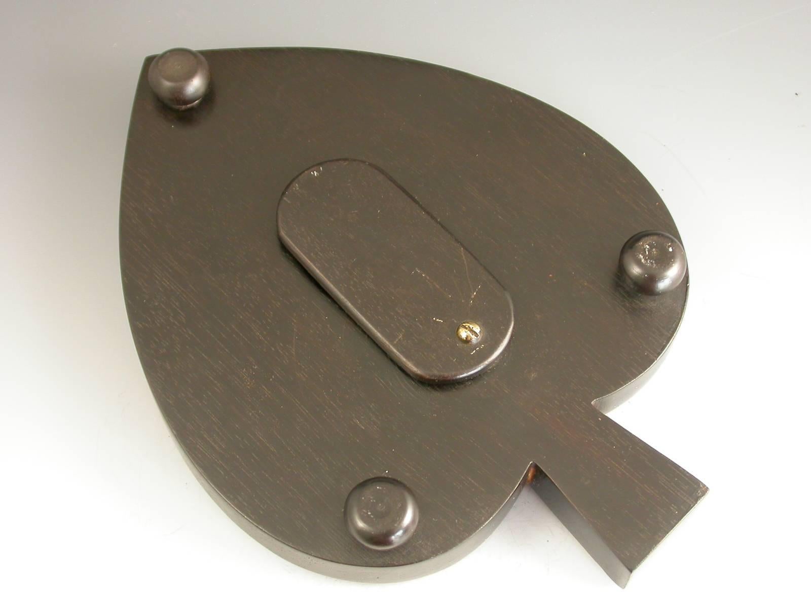 Early 20th Century Victorian Silver Mounted Ebony Novelty Cribbage Board by Wheeler & Cronin 1904