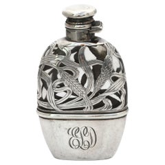 Victorian Silver-Mounted Glass Flask