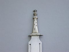 Victorian Silver Andparcel Gilt Eddystone Lighthouse Bookmark, Chester, 1895