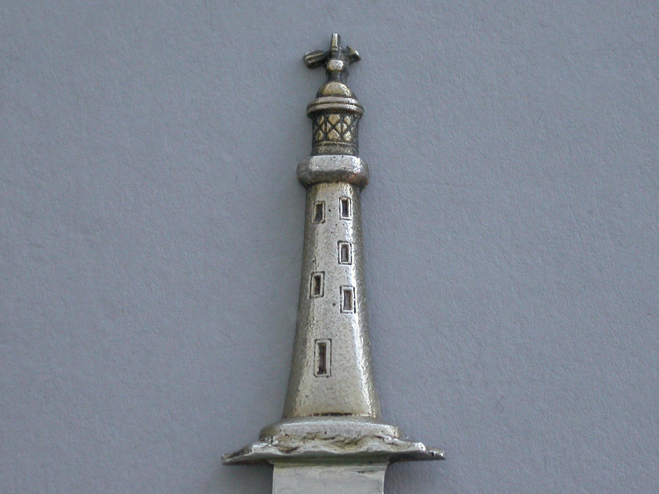 Victorian Silver Andparcel Gilt Eddystone Lighthouse Bookmark, Chester, 1895 For Sale 1