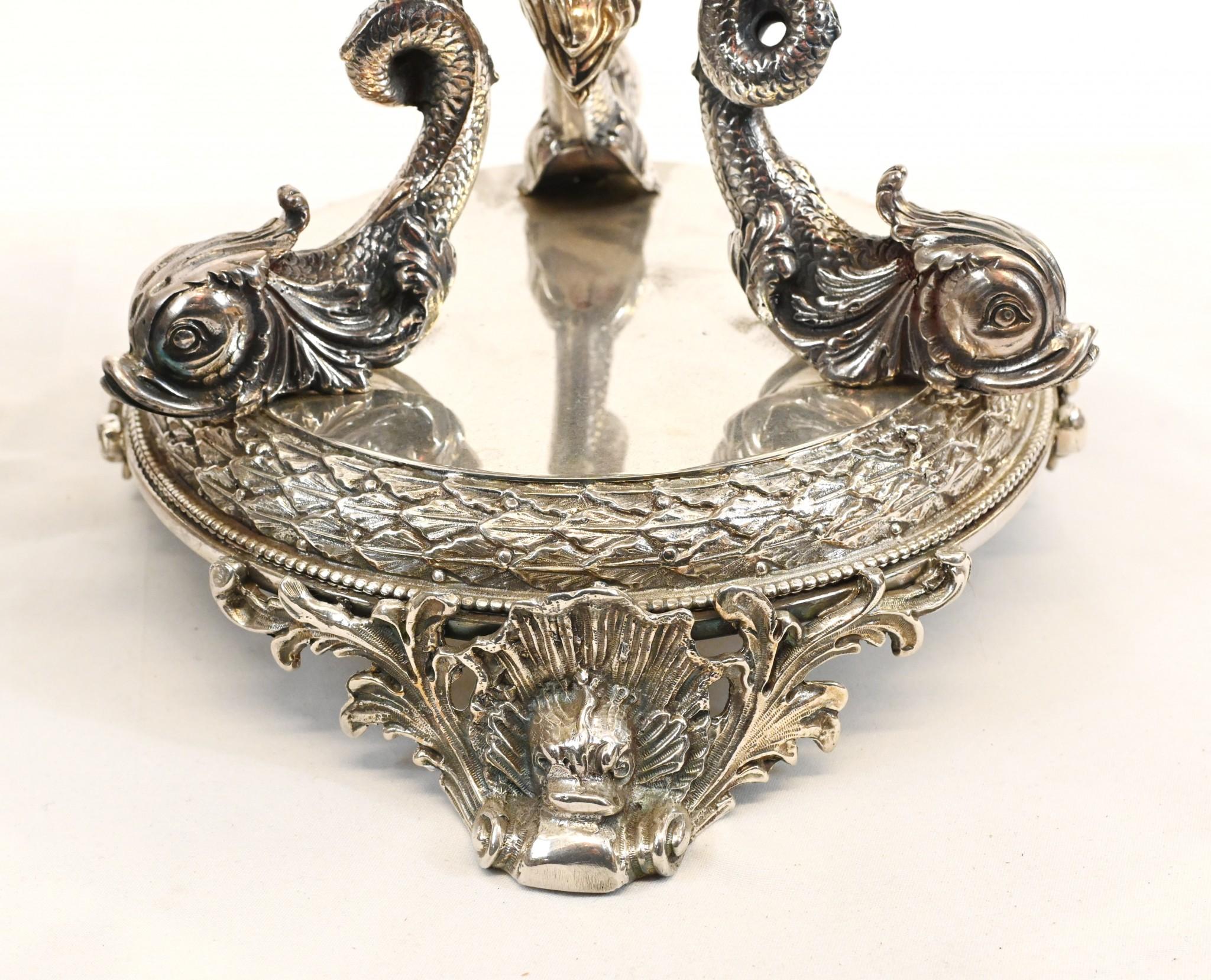 Late 20th Century Victorian Silver Plate Bowls, Pair Elkington Sweet Dishes Epergene Tureens For Sale