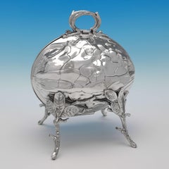 Victorian Silver Plate Novelty Folding Biscuit Box in the Form of a Walnut