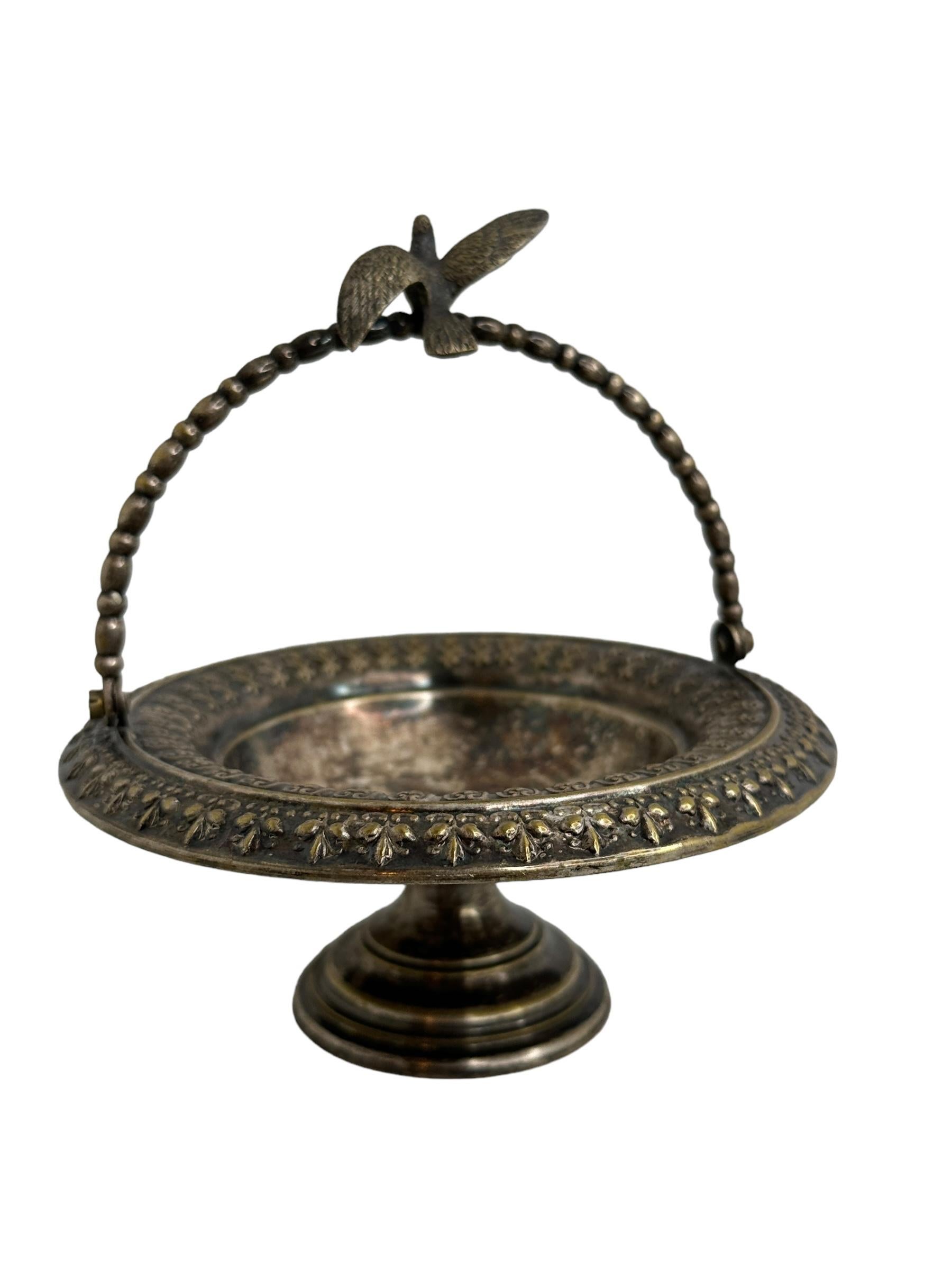 Viktorianische Silber Platte Pedestal Tablett für Kuchen Stand oder Candy Dish, antike 1910s (Spätviktorianisch) im Angebot
