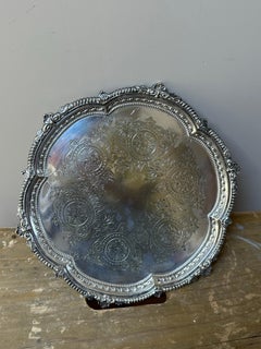 Victorian Silver plate Serving Tray hallmarked Birmingham 1867