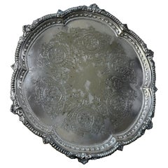 Victorian Silver plate Serving Tray hallmarked Birmingham 1867