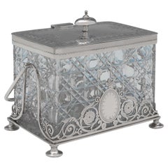 Victorian Silver Plated Biscuit Box by William Hutton & Sons, circa 1880