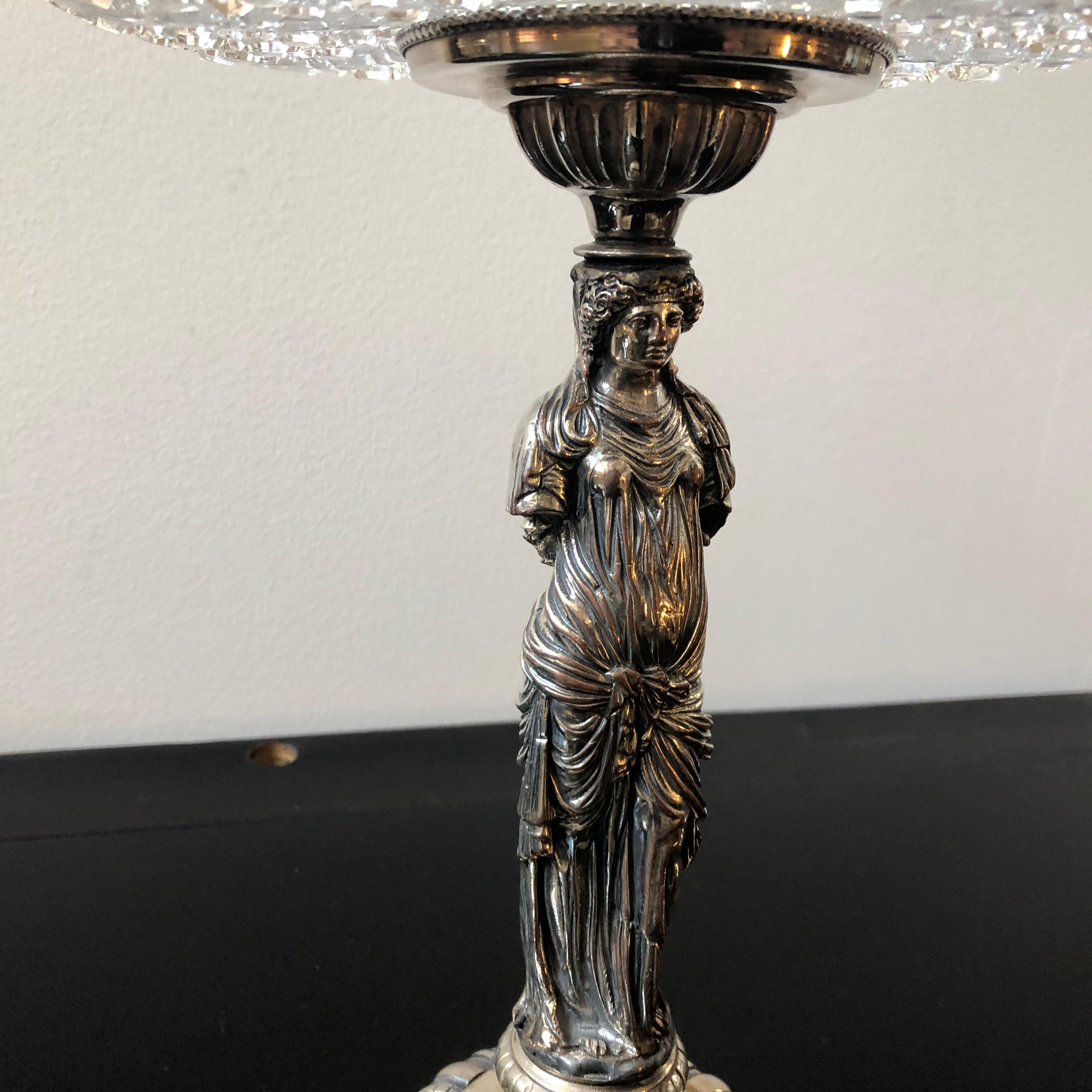 Neoclassical Victorian Silver Plated British Centerpiece, circa 1864