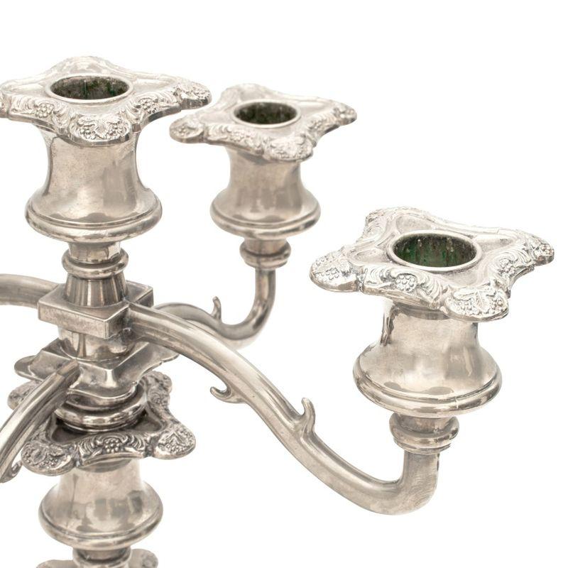 Victorian Silver Plated Candelabra, Pair In Good Condition For Sale In Astoria, NY