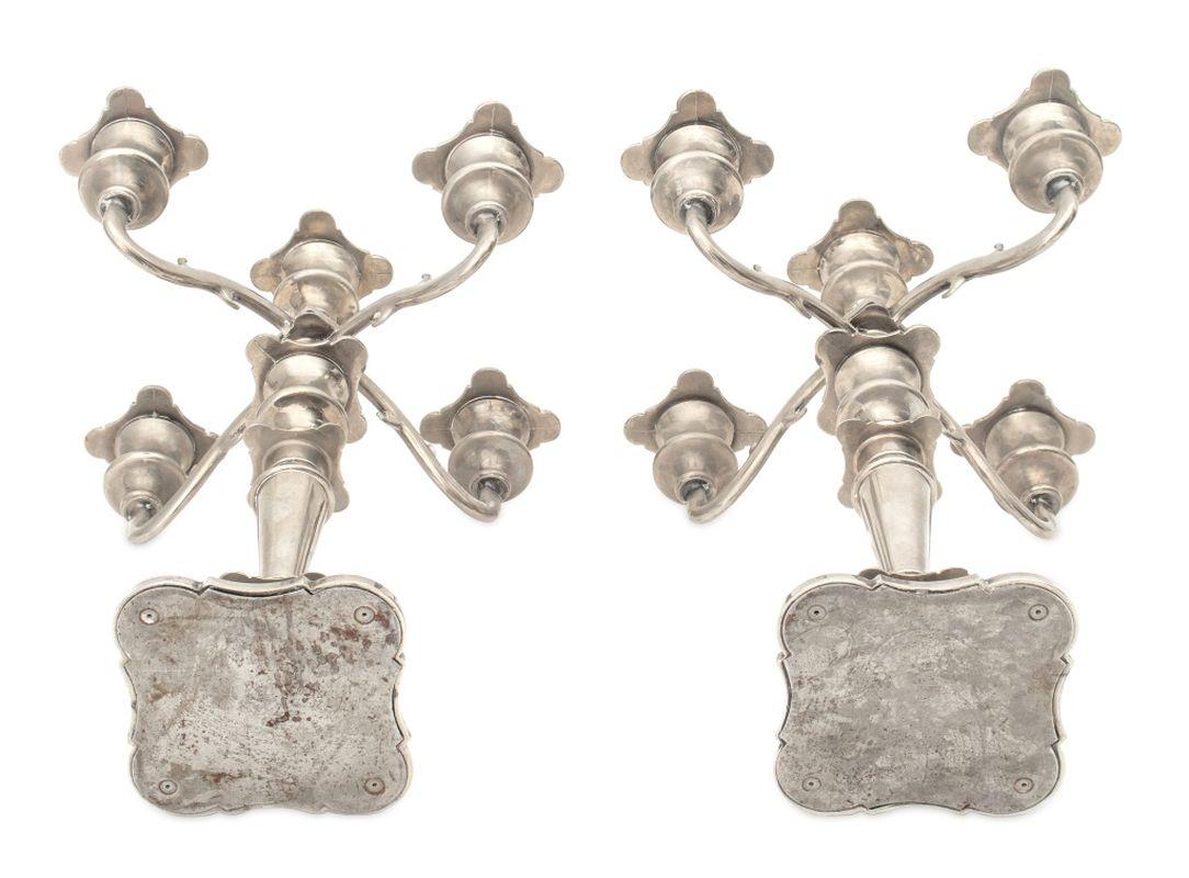 19th Century Victorian Silver Plated Candelabra, Pair For Sale