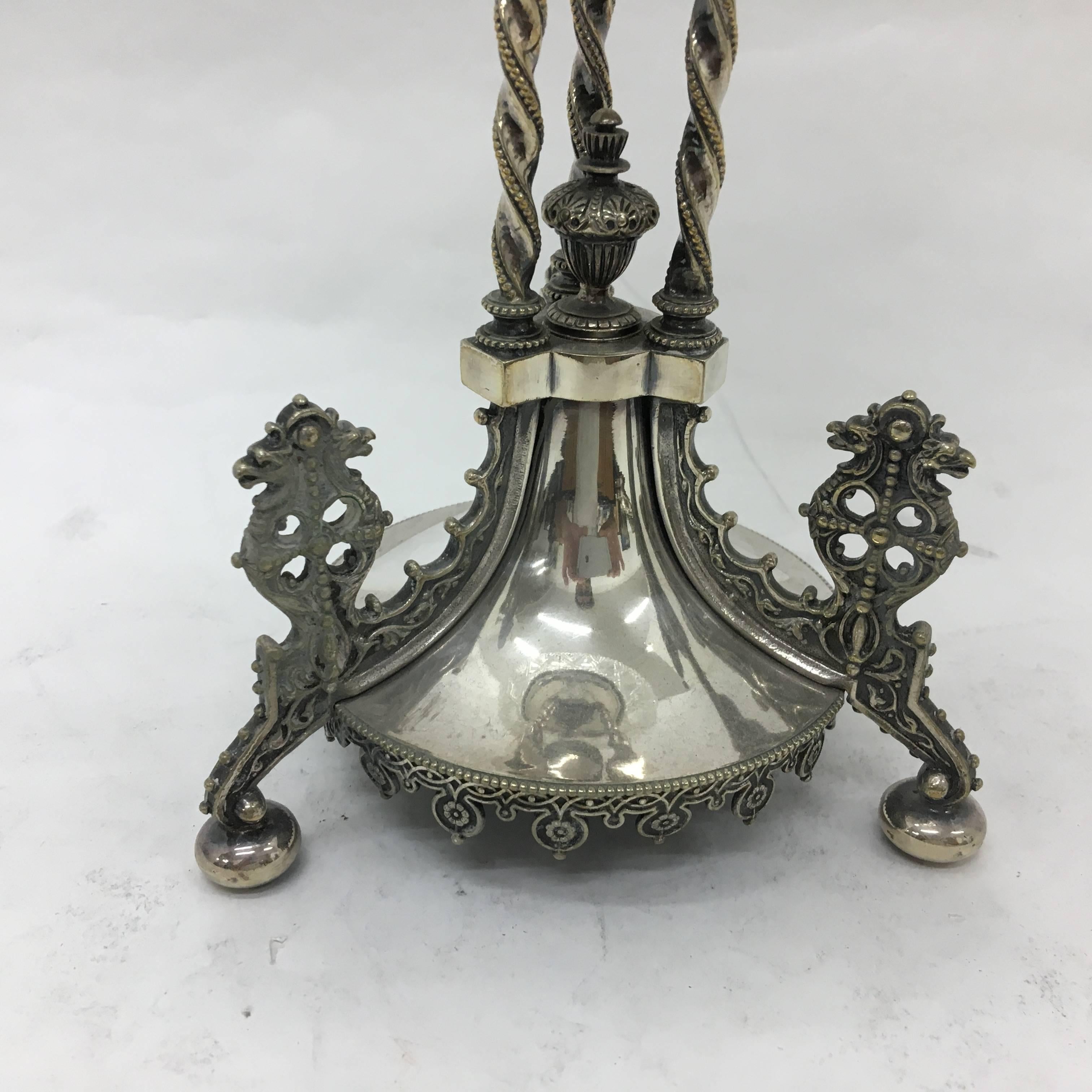 English Victorian Silver Plated Centerpiece by Horace Woodward & Co., circa 1856