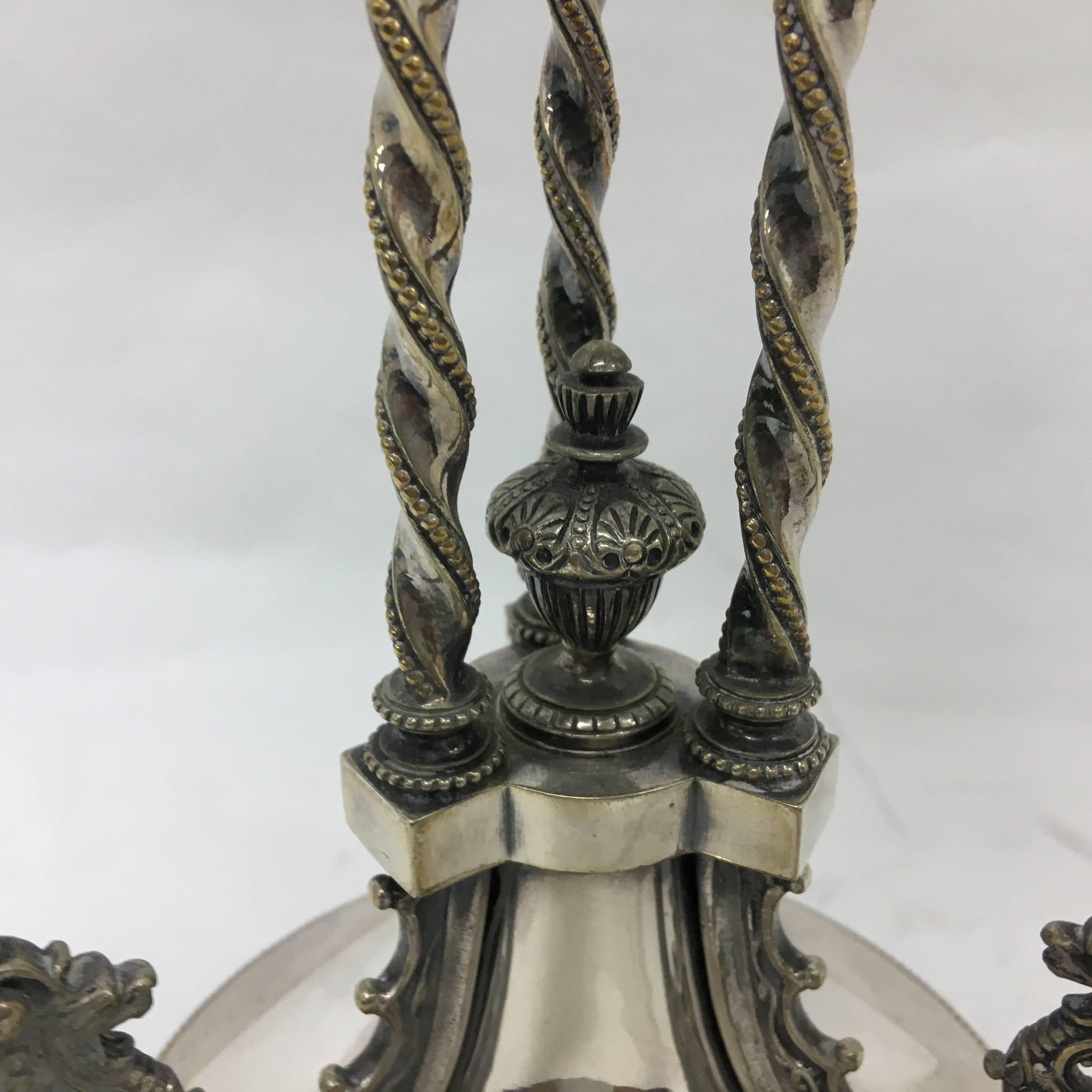 Victorian Silver Plated Centerpiece by Horace Woodward & Co., circa 1856 In Good Condition In Aci Castello, IT