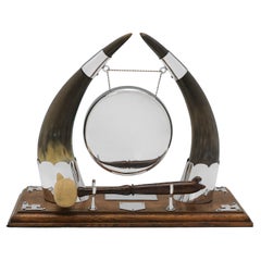 Victorian silver plated dinner gong made by Walker & Hall circa 1890