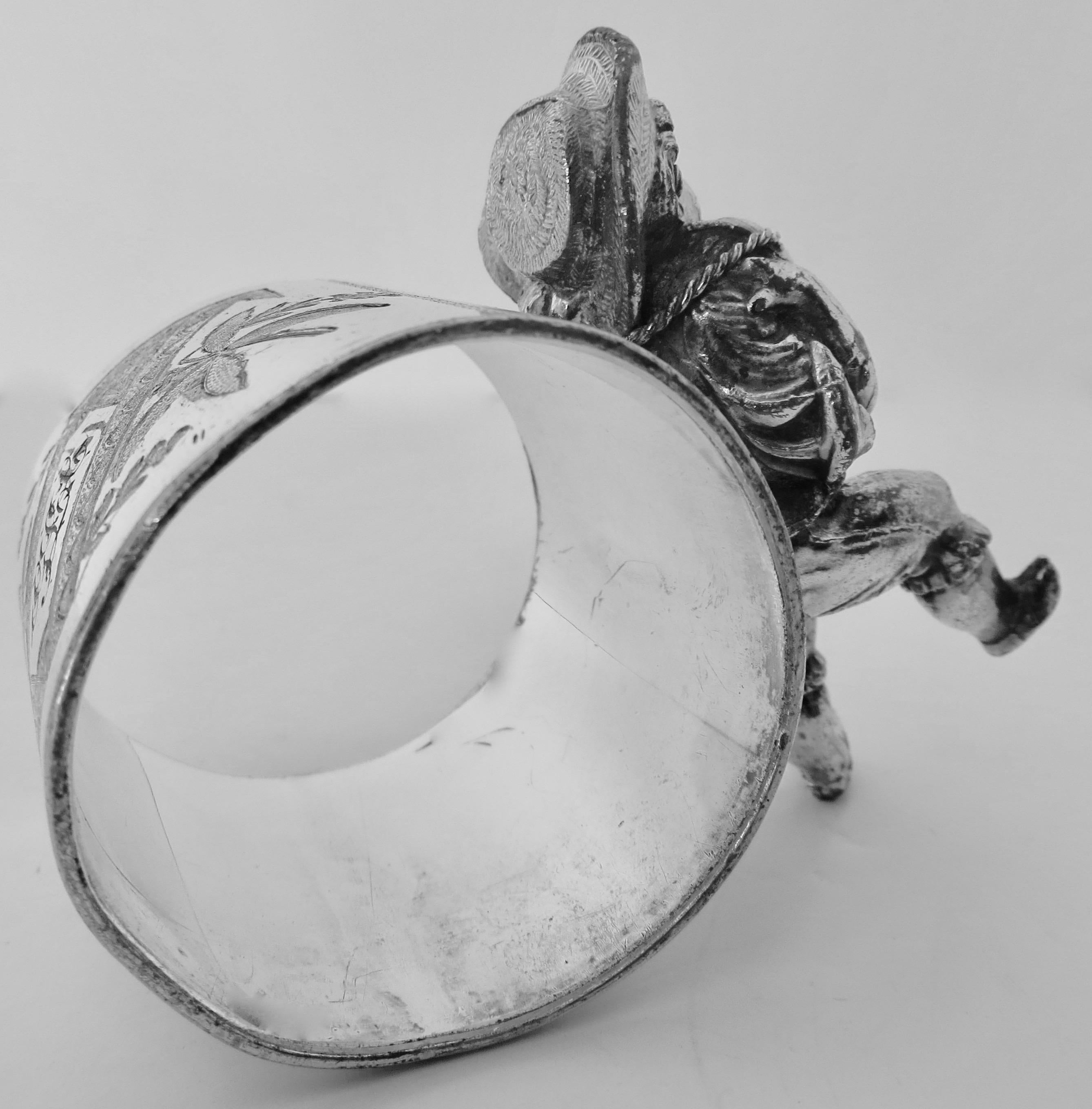 Late 19th Century Victorian Silver Plated Figural Napkin Ring (Boy On Ring) . American, Circa 1880