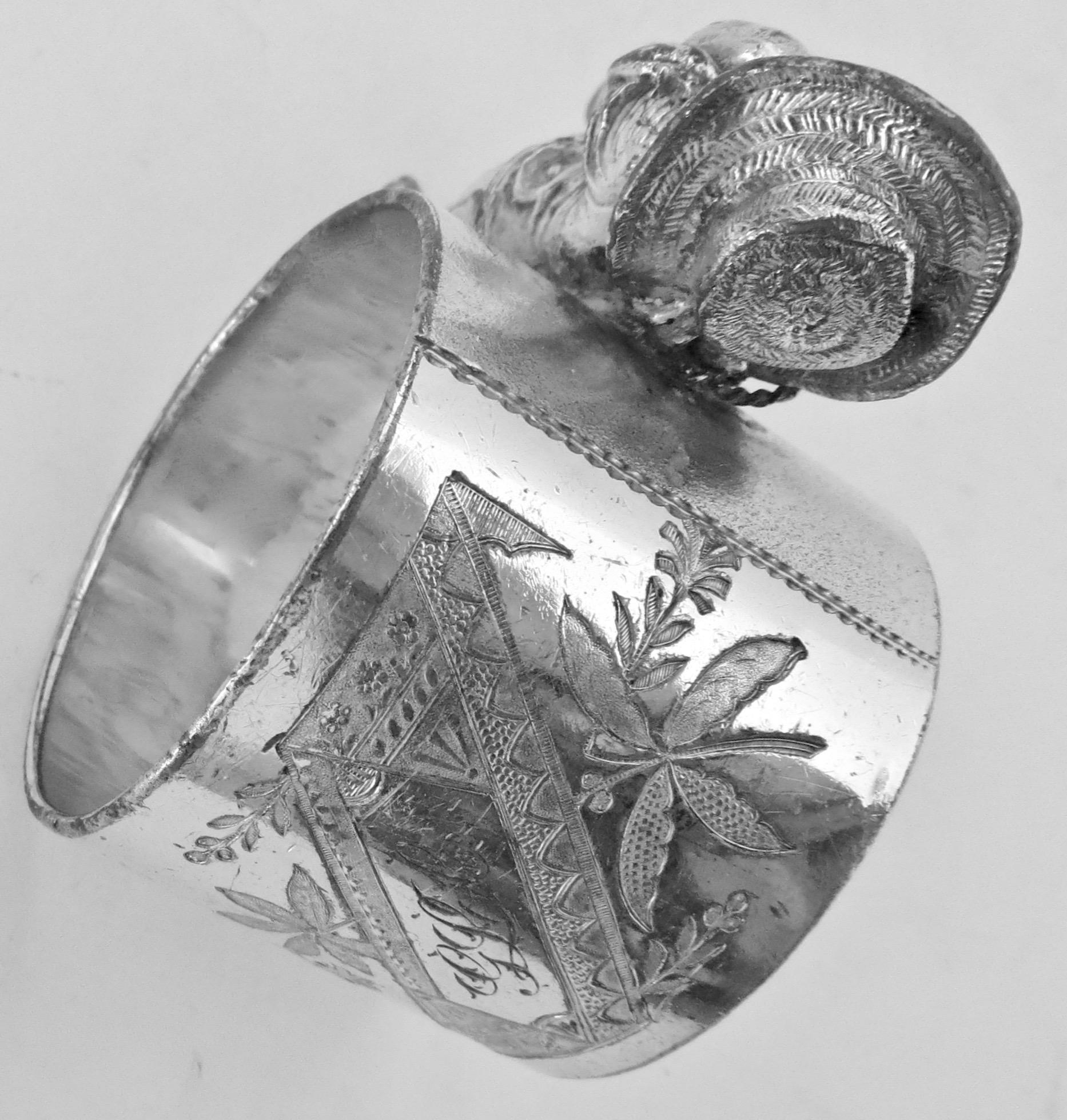 Victorian Silver Plated Figural Napkin Ring (Boy On Ring) . American, Circa 1880 1