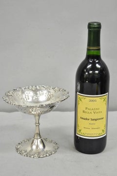 Victorian Silver Plated Grapevine Repousse Pedestal Candy Nut Dish by Barbour