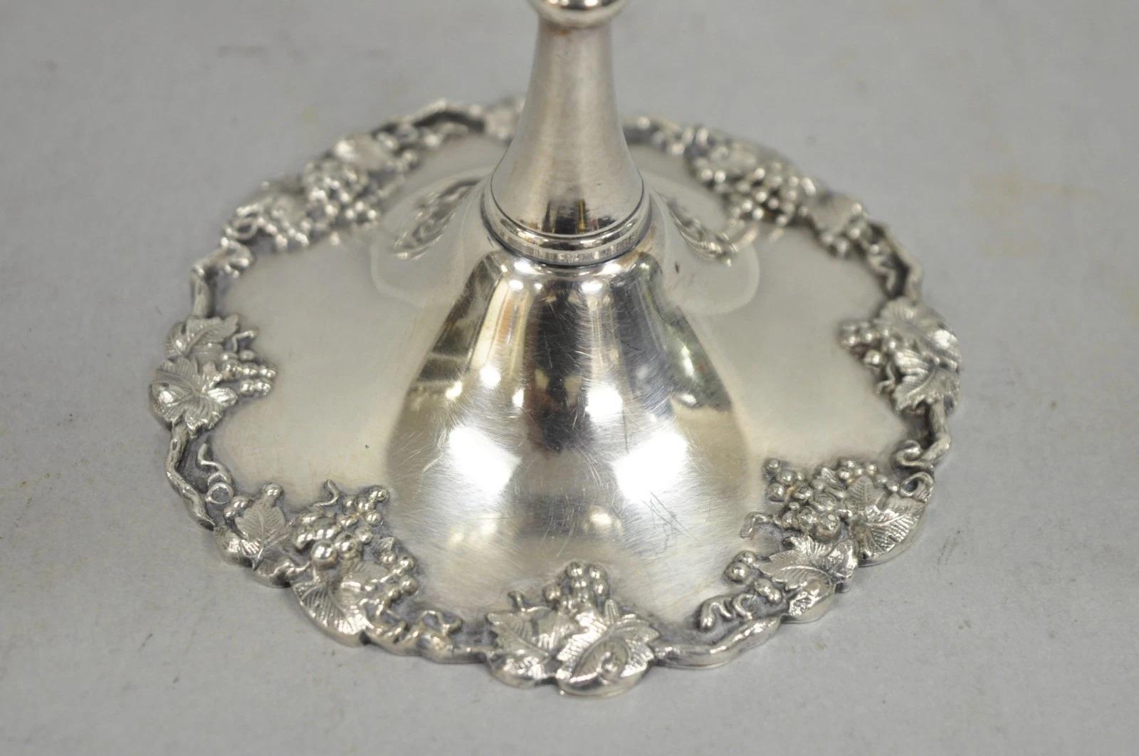20th Century Victorian Silver Plated Grapevine Repousse Pedestal Candy Nut Dish by Barbour For Sale