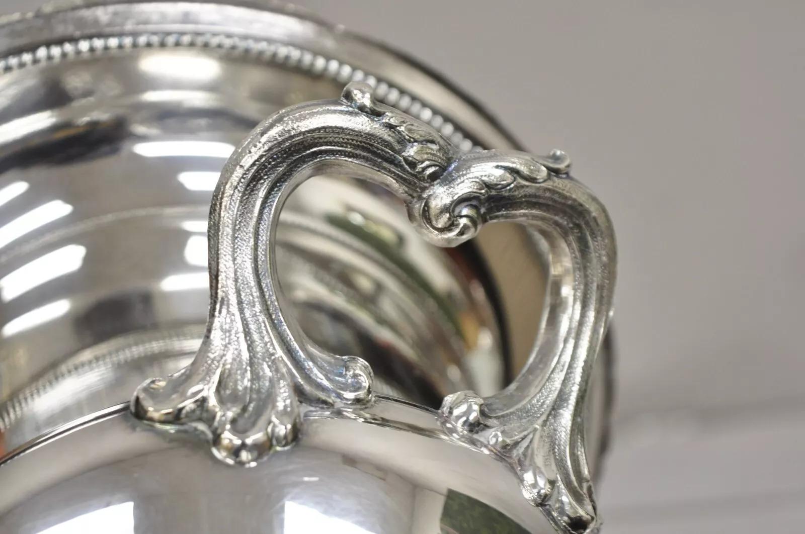 Victorian Silver Plated Twin Branch Handle Trophy Cup Champagne Ice Bucket For Sale 6