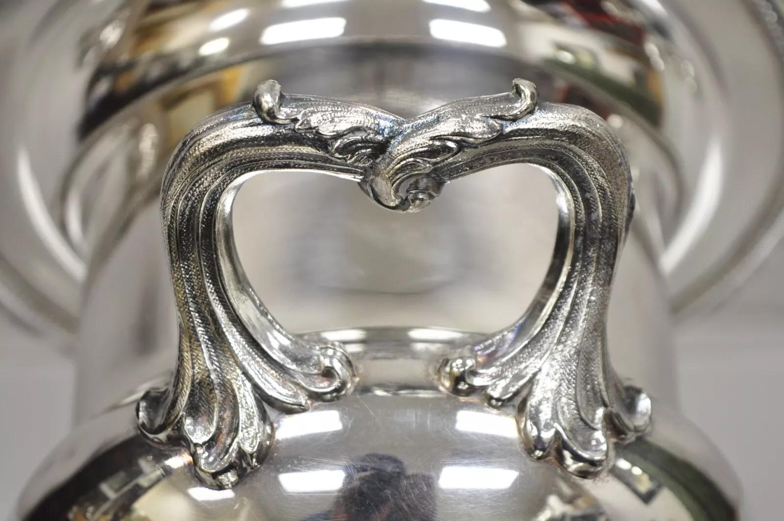 Unknown Victorian Silver Plated Twin Branch Handle Trophy Cup Champagne Ice Bucket For Sale