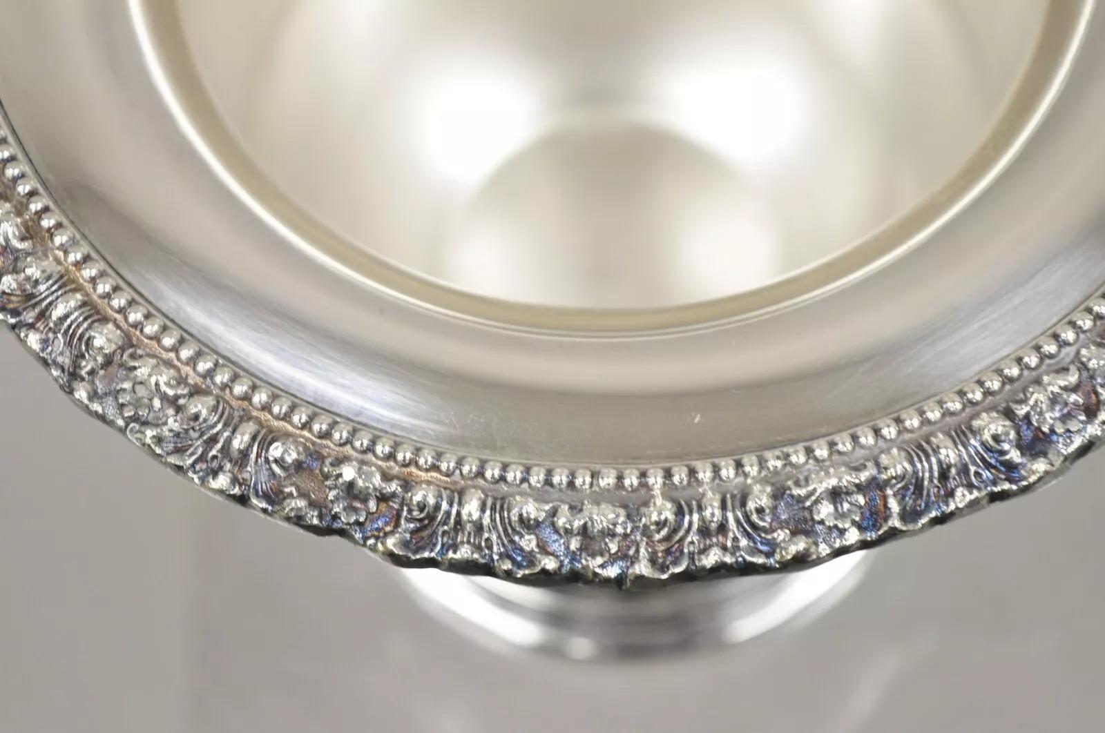 20th Century Victorian Silver Plated Twin Branch Handle Trophy Cup Champagne Ice Bucket For Sale