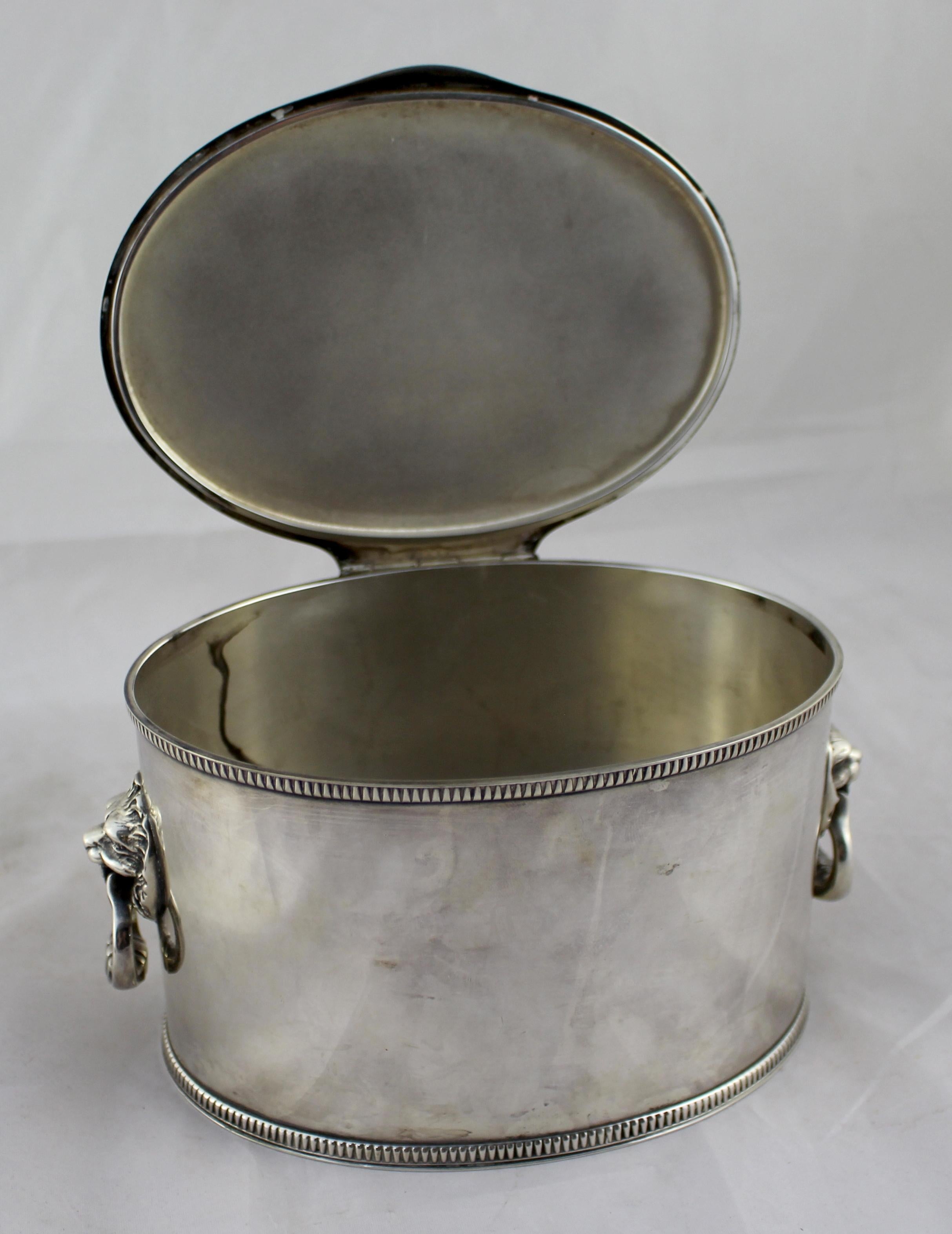 Victorian Silver Plated Two Handled Tea Caddy 2
